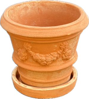 Vaso Imprunetino Festonato 20 cm – zestaw z podstawkiem