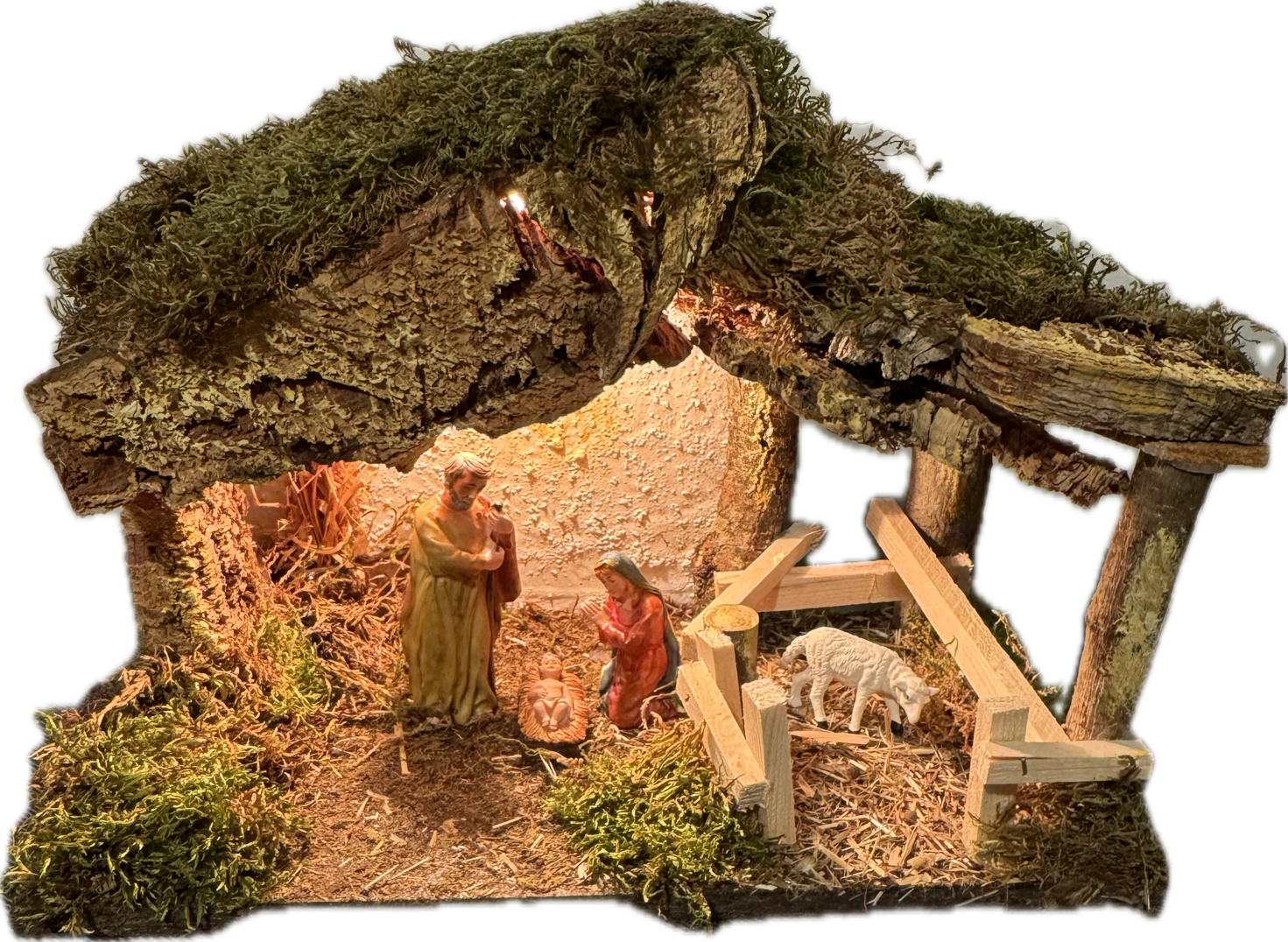 Presepe no 2 - włoska, ręcznie robiona szopka bożonarodzeniowa z oświetleniem - obrazek 4