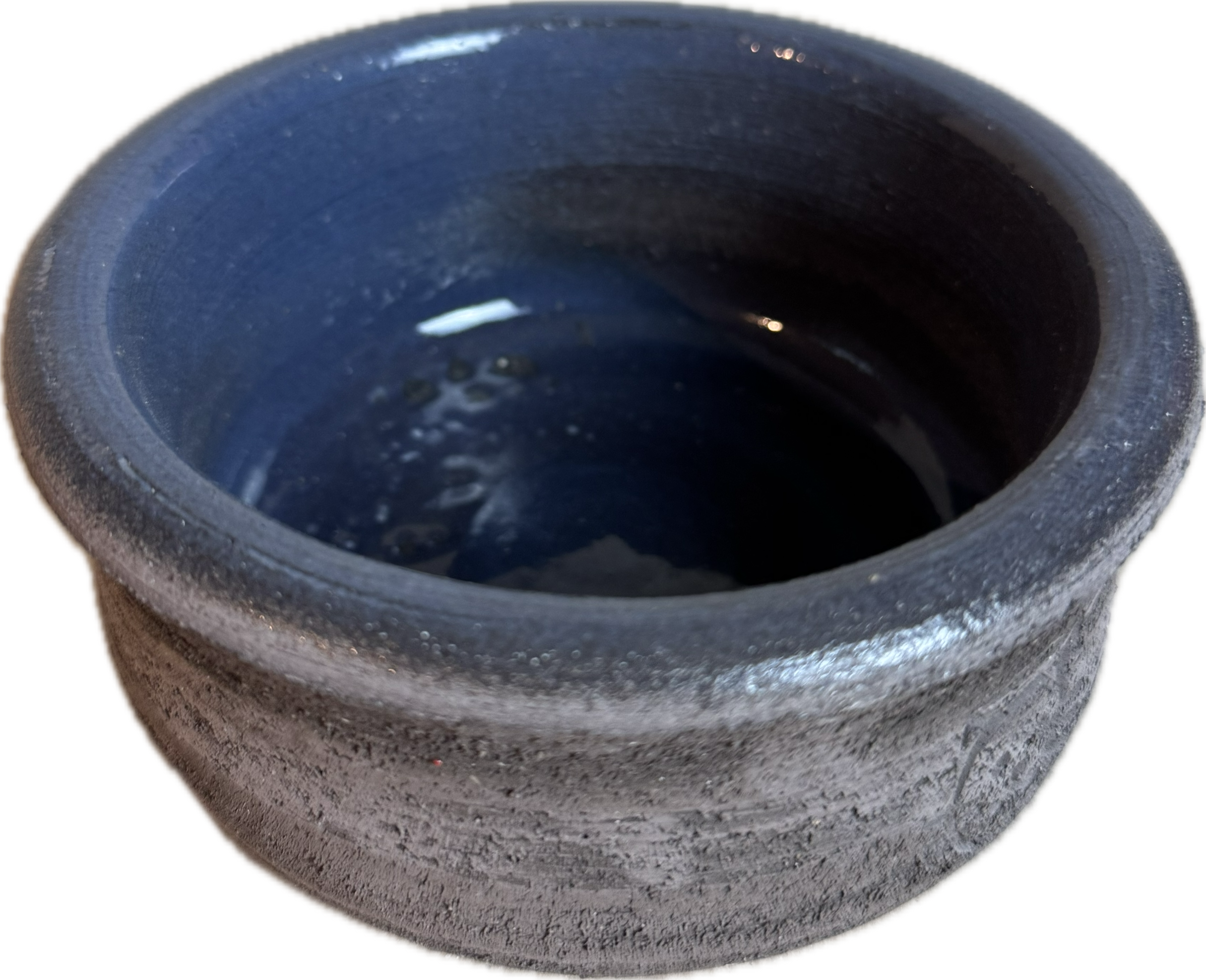 Ciotola Rustica Nera Piccola per Cane - miska ceramiczna dla psa z czarnej terakoty 14 x 6 cm. - obrazek 3