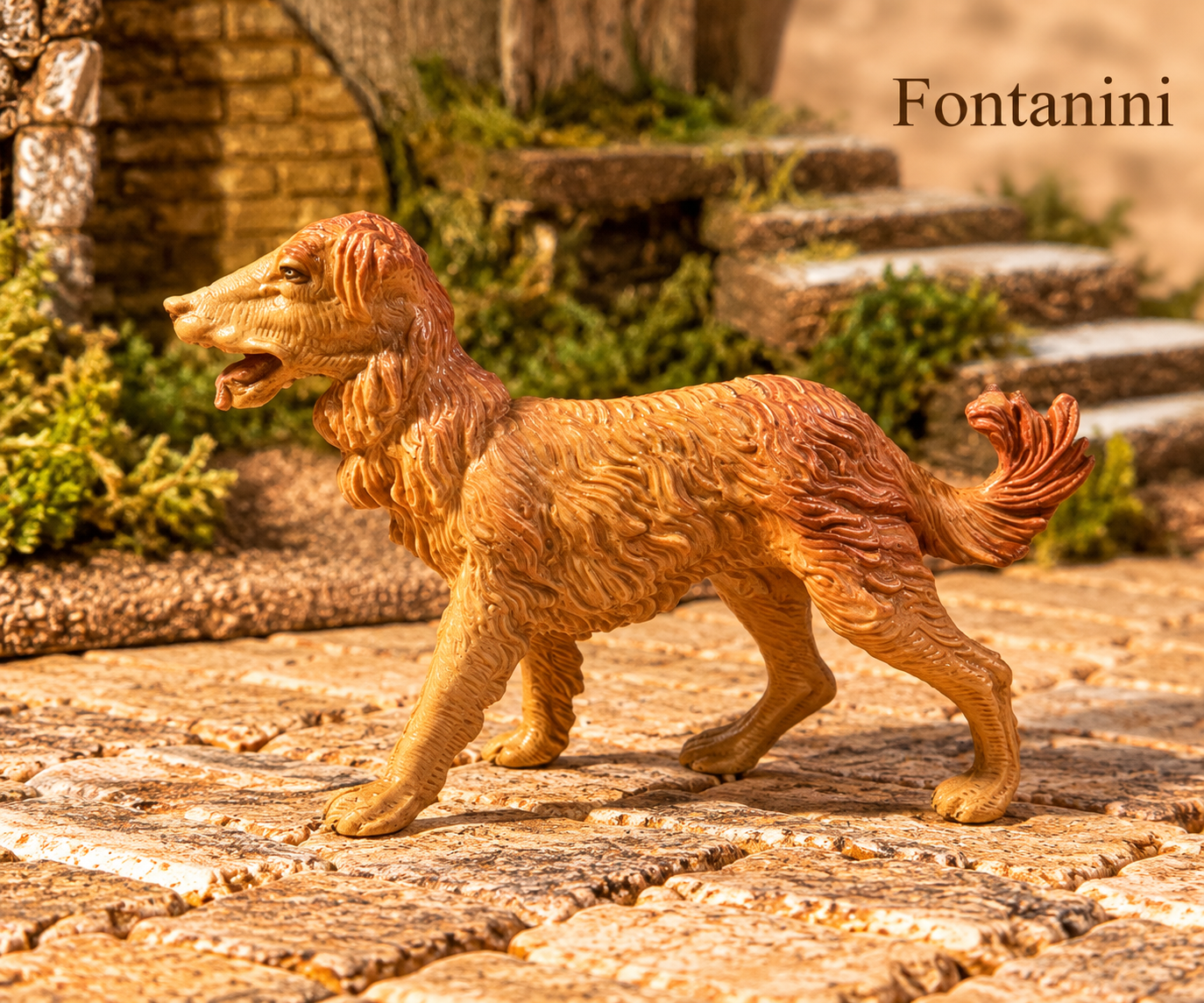 Szopka bożonarodzeniowa Fontanini nr 244 – figurki 12 cm, pies i koty - oświetlenie LED - obrazek 7