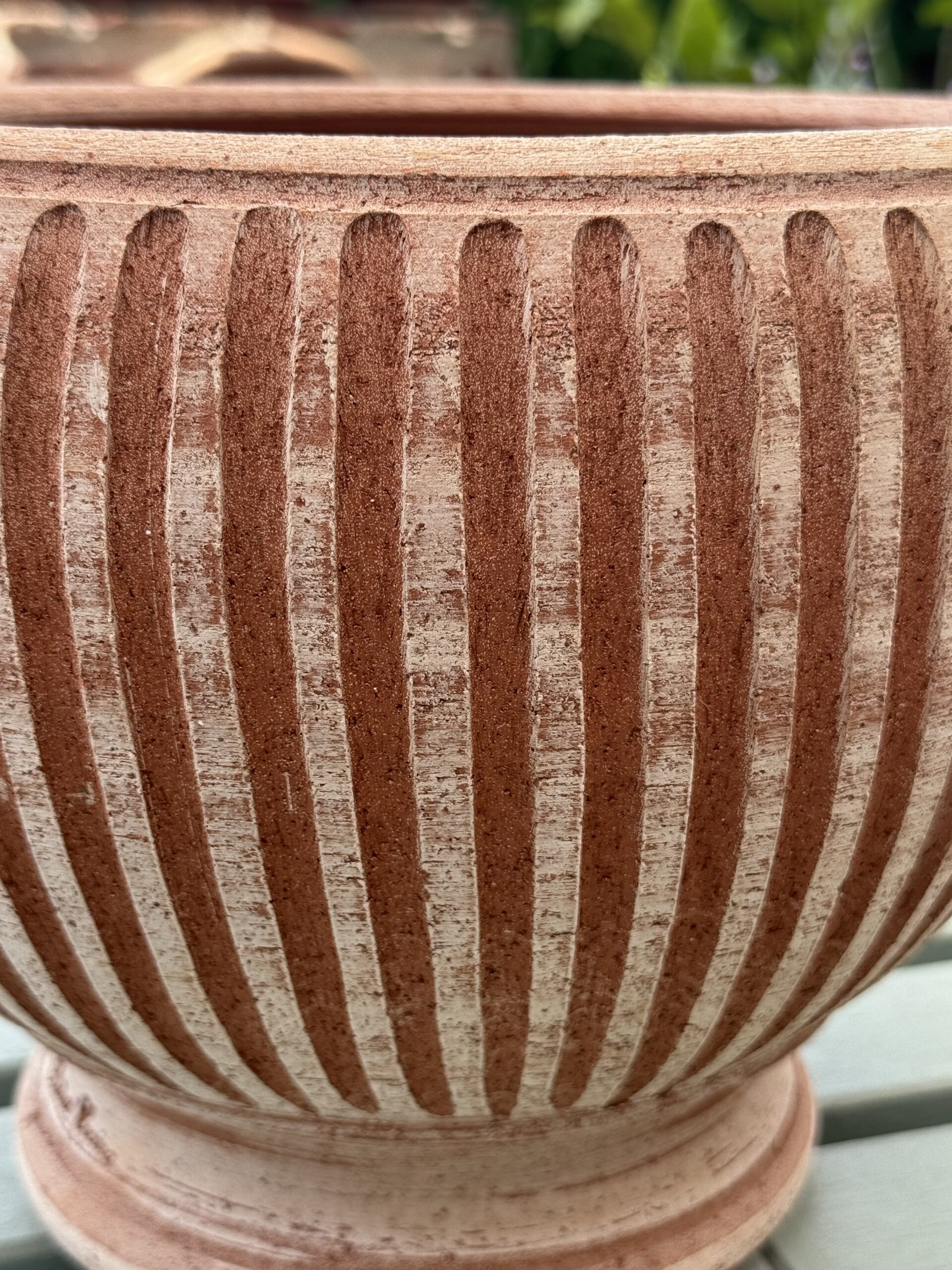 Ręcznie wykonana donica z terakoty Caspo' con Righe Verticali Bitossi Luigi 30 × 23 cm - obrazek 4