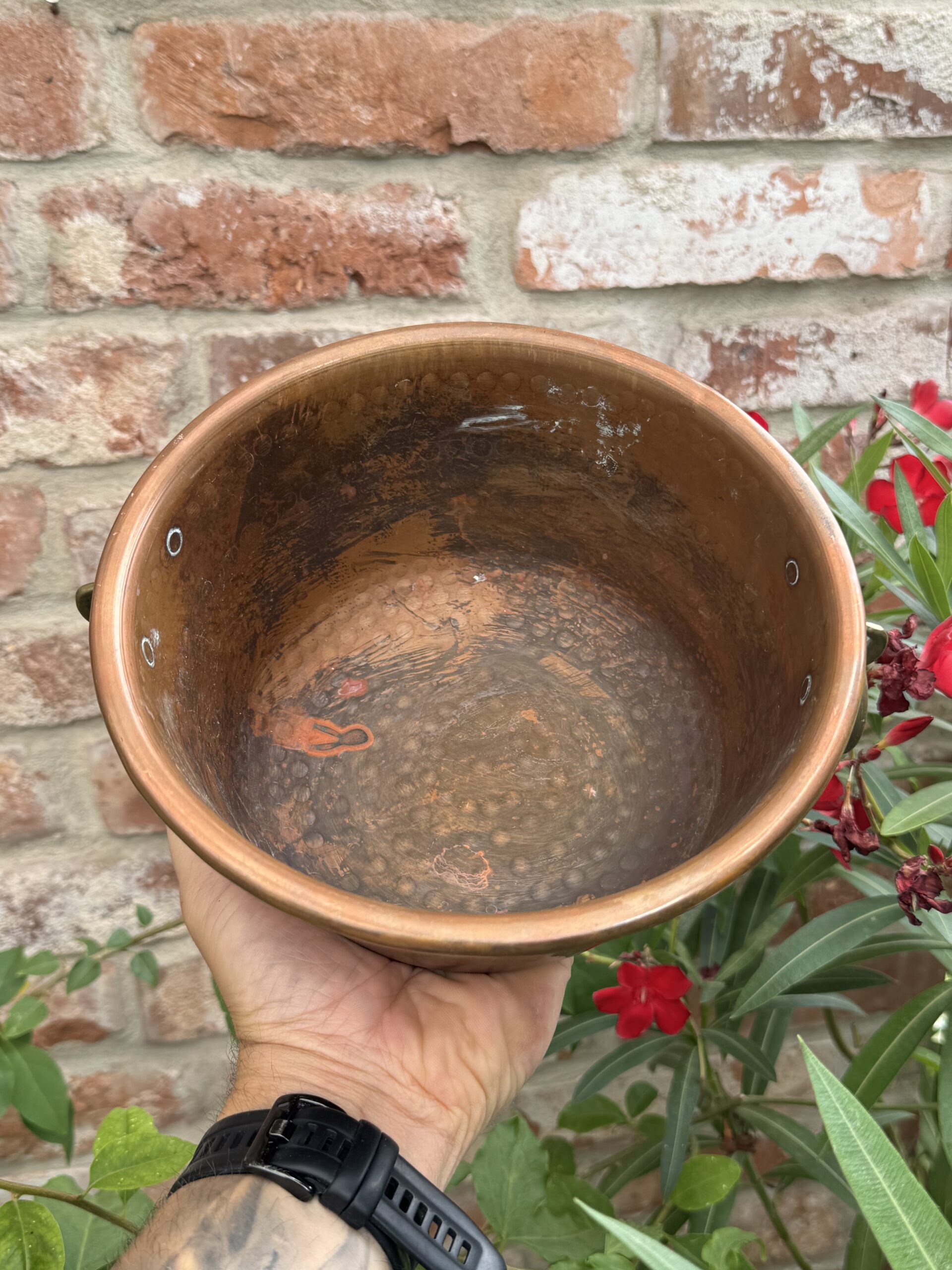 stara miedziana misa włoska vintage Ø20 cm